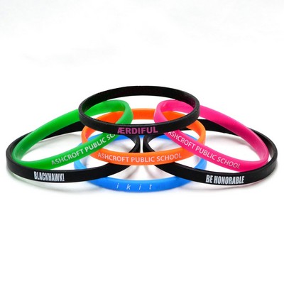 ¼" Mini Printed Silicone Wristband