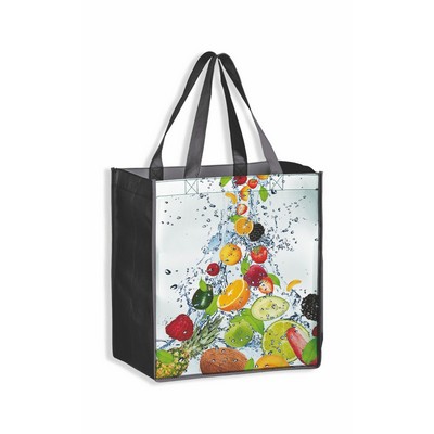 Recycled PET Laminated Non Woven Tote Bag w/Full Color Printing (12"x13")