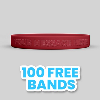 Custom Embossed Wristbands - 1/4"