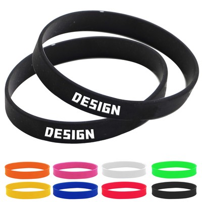 Screen Printed/Debossed Silicone Wristband MOQ200