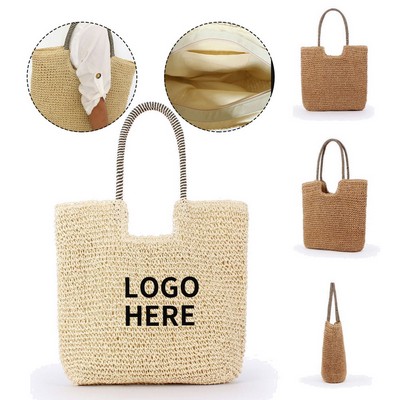 Handwoven Straw Tote Bag