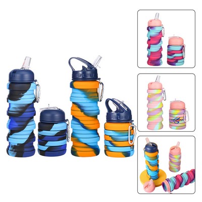 17 OZ Camo Silicone Collapsible Water Bottle