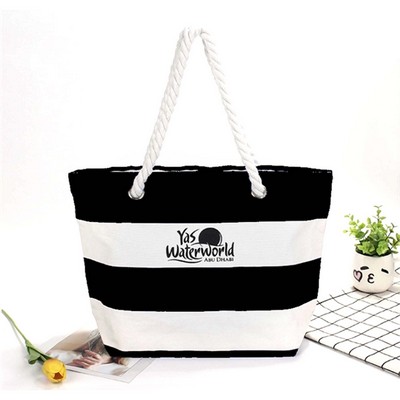 Stripe Canvas Tote Bag