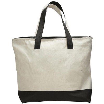 Q-Tees¨ Zipper Tote Color Handle Bag (Blank)
