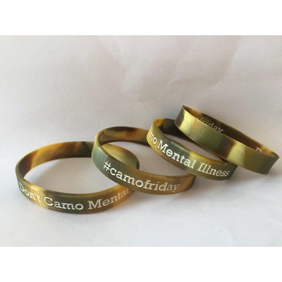 1/2 Inch Swirl Deboss-Fill Silicone Wristbands