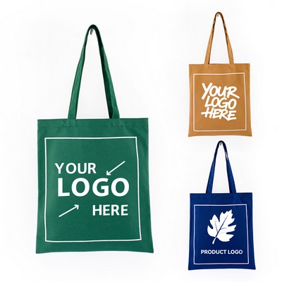 Simple Cotton Canvas Tote Bag with Long Handles(15"×13")