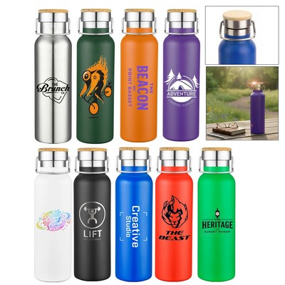 24 oz.Thor Vacuum Bottle W/Bamboo Lid