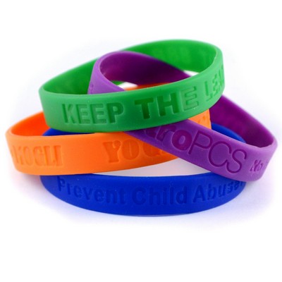 ½" Debossed Silicone Wristband - RUSH