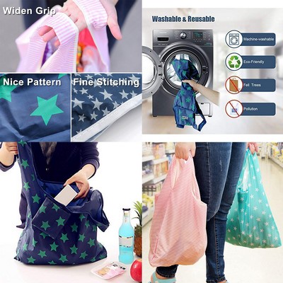 Reusable Shopping Grocery Bags with Pouch Foldable