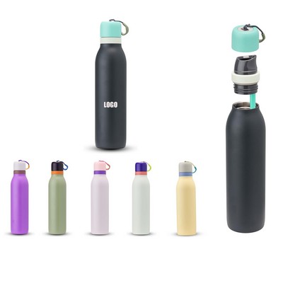 24OZ. Insulated Stainless Steel Water Bottle with Straw